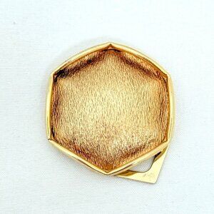 Vintage Emmons Hexagon Shaped Scarf Clip - Gold/Copper Color Circa 1970s